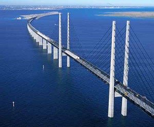Oresund Bridge between Denmark and Sweden